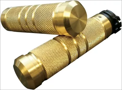 Accutronix Custom Gothic Style Knurled Grooved Brass Hand Grips For Harley Ca... • $161.06