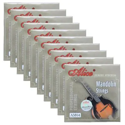 10Sets Alice Mandolin Strings Coated Copper Alloy Wound EADG  8 Strings Set AM04 • $29.72