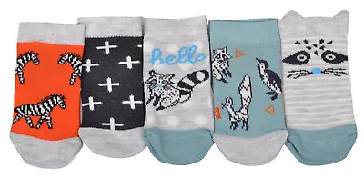 5 Pairs Of Animal Theme Baby Boys Socks Age 3-6 Months • £3.99