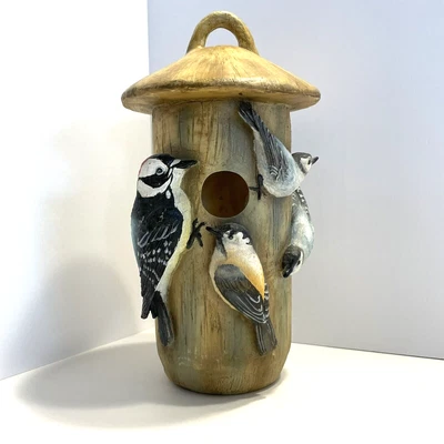 $21.95 • Buy New Creative Mushroom Shaped Ceramic Birdhouse With 4 Birds Decorative