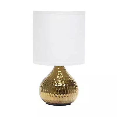 Hammered Gold Drip Mini Table Lamp With White Shade • $20