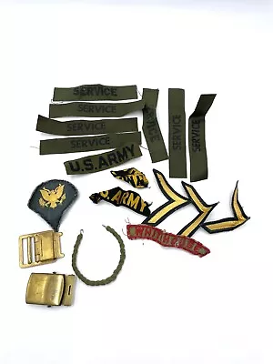 Lot Of  Various Military Insignia Patches And Brass Buckles • $15