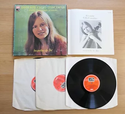 SLS 895 ED1 Jacqueline Du Pre Favourite Cello Concertos 3LP EMI Box Set NM • £50