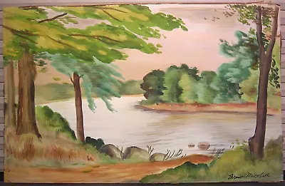 Vintage Bruce Mitchell Signed Watercolor Painting Landscape • $65