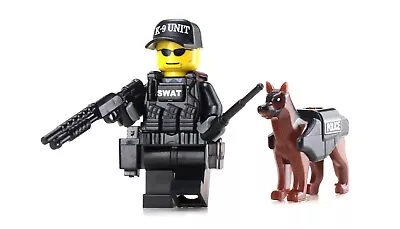 K9 With Police Officer Swat Tactical Minifigure (SKU34)made W/real LEGO® Minifig • $23.59