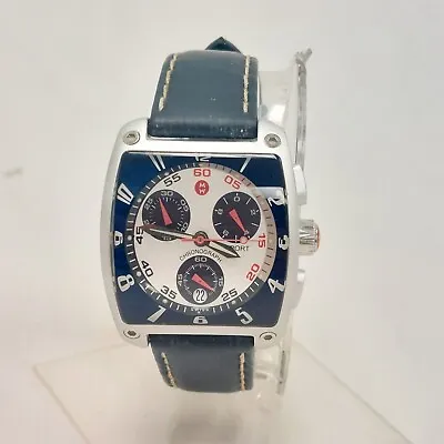 Michele MW 22 Jewels Chronograph Sport Wrist Watch - Blue Aluminum 71-199-A Rare • $595