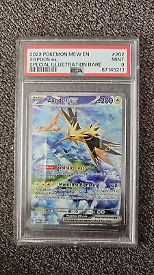 2023 PSA 9 Graded Pokemon Zapdos Ex 202/165 Scarlet Violet 151 English • $43.56