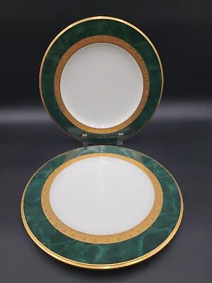 Set Of 2 Noritake Fitzgerald Malachite China 10 3/4” Dinner Plates • $72.99