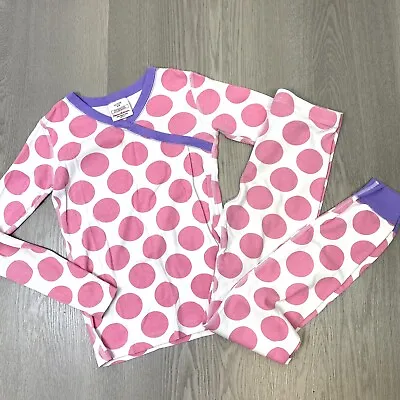 Hanna Anderson Girls Polka Dot 2 Piece Organic Cotton Pajamas Set Size 10 • $11.99