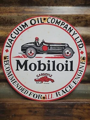 Vintage Mobiloil Porcelain Sign Mobil Motor Oil Gargoyle Gas Service Pump Plate • $128.40