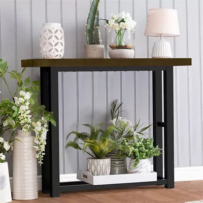 FATIVO 39.37  Long Console Table Rustic Pine Wood Accent Sofa Side Table F Entry • $44.91