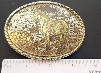 Vintage Quarter Horse Belt Buckle Made In Usa          -*6 • $7.99