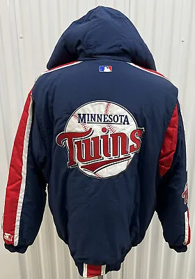 Minnesota Twins Starter Jacket XL Puffer Parka MLB 29x33 RARE Embroidered • $107.97