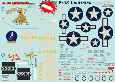 Print Scale Decals 1/32 Lockheed P-38 Lightning Part 2 • $23.21
