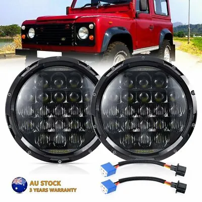 Pair 7Inch Round LED Headlights Hi/Lo Beam W/ DRL For Land Rover Defender 90 110 • $92.95