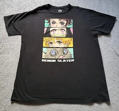 Demon Slayer Mugen Anime Animated Graphic T-Shirt 2XL Black Short Sleeve • $12.99