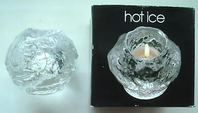 Kosta Boda Snowball Tealight Candle Holder Sweden Hot Ice Vintage With Box NICE • $15.99