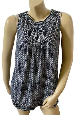 MAX EDITION Womens Size Medium Sleeveless Boho Bohemian Tank Top Shirt • $18.39