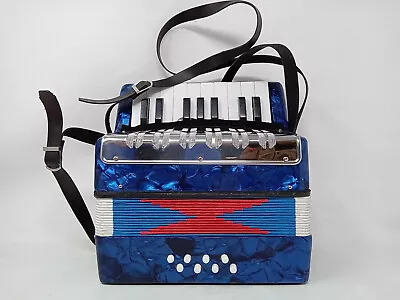 Mini Accordion 17 Keys 8 Bass For Kids/Beginners Blue W/Straps • $60