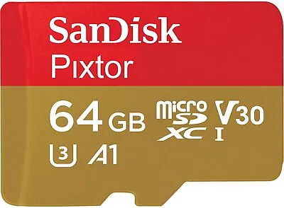 SanDisk Pixtor 64GB Micro SD A1 U3 V30 Memory Card • £8.90