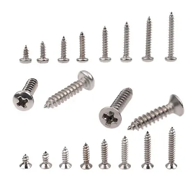 Up To 800X M3 Countersunk Pan Head Screws Wood 304 Stainless Steel Self-Tapping • $10