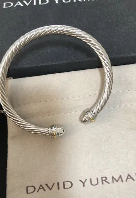 $575.47 • Buy David Yurman Sterling Silver 5mm Cable Classics Bracelet With 18ct Gold Accents