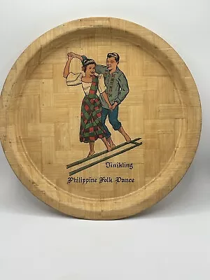 Vintage Tinikling Phillipine Folk Dance Bamboo Serving Tray • $21