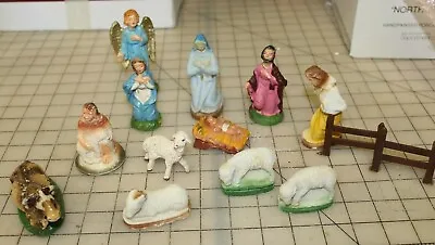 $12.99 • Buy Vintage 12 Piece Nativity Set Figurines Angel, Cow, Lamb Italy
