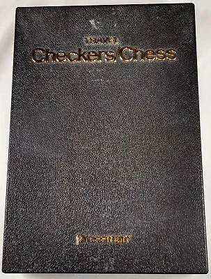 Vintage PRESSMAN Travel CHECKERS / CHESS Magnetic Board Game 1980 All 32 Pieces • $13.49