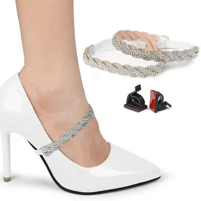 2Pcs Shoe Straps Detachable Shoe Strap Heels Belt Ankle Strap Elastic Leather  • £3.47