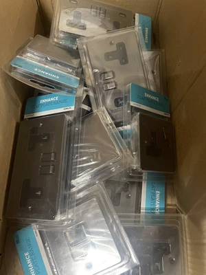 £250 • Buy 100 X Wholesale Job Lot Sockets Switches Electrical Black Nickel - Return Pallet