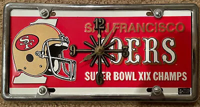 San Francisco 49ers Vintage Super Bowl XIX Champs Custom License Plate Clock • $29.75