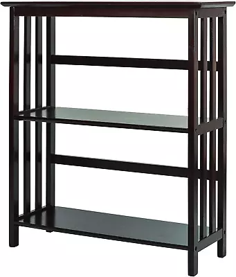 Mission Style 3-Shelf Bookcase Espresso • $61.99