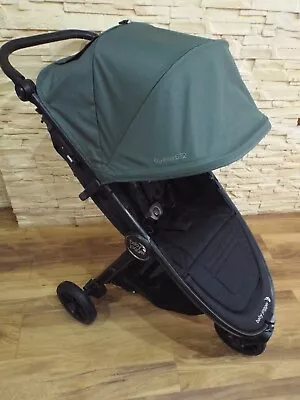 * BABY JOGGER CITY MINI GT 2 - SINGLE PUSHCHAIR With RAIN COVER * BRIAR GREEN * • £289