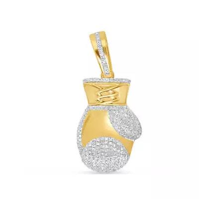 Boxing Glove - Solid Yellow Gold Diamond Pendant | 0.50 CTW | 10K • $1352