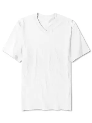 $18.99 • Buy Men Solid V-Neck Short Sleeve T-Shirts Heavy Comfort Big And Tall Cotton