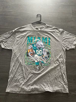 Miami Dolphins Vintage Dolphin Shirt Grey XXL • $14.99