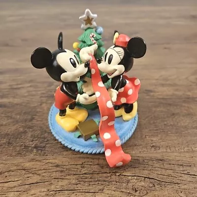 Disney Christmas Figurine Mickey And Minnie And Christmas 5” Tall • $29.88