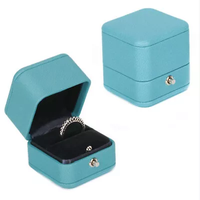 Luxury Vintage Design Soft Leather Ring Box Gift Box Green US Stock • $14.99
