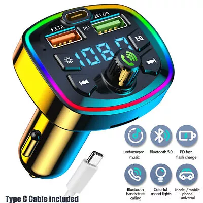 Wireless Bluetooth Car FM Transmitter 2 USB Charger MP3 Player Handsfree Kit • £9.99