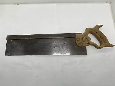 Vintage E.C. Atkins Silver Steel 14  Wood Handle Back Saw Dovetail Saw Hand Saw • $34.99