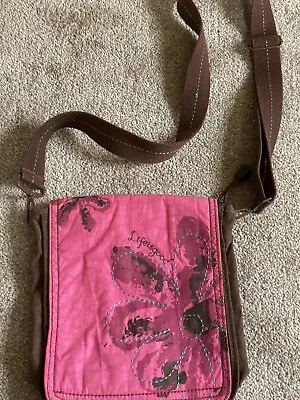 Life Is Good Smile Brown And Pink Medium Shoulder/crossbody Bag Handbag Purse • $28.99