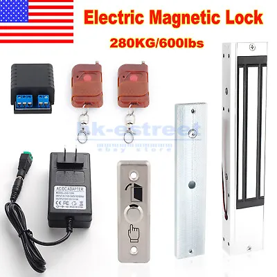 280KG 600lbs Access Control System Electric Magnetic Door Lock Security Kits • $68.99