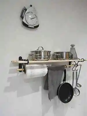 Kitchen Pantry Shelf Pot Pan Rack Holder Storage Hanger Vintage Traditional • £65.99