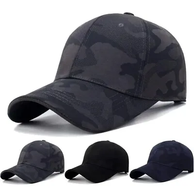 Men Women Military Army Camouflage Baseball Cap Tactical Snapback Hat Outdoor • £7.95