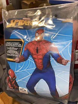 Marvel Spiderman Halloween Cosplay Costume Muscle Chest Full Mask Adult SD 32-34 • $33