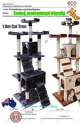 Cat Post Scratching Pole Scratcher Multi- Levels Climbing Cat Tree 180cm High • $109