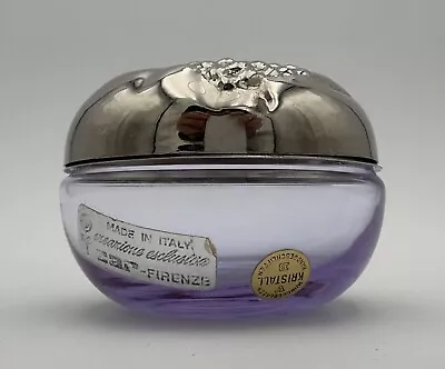 Vintage Mundgeblasen Kristall Lavender Small Hand Polished Crystal Trinket Bowl • $15