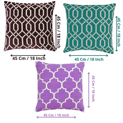 £6.49 • Buy Cushion Covers 18 X 18 Chenile Geometric Textured Moroccan Style Decorative Luxu