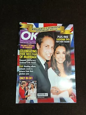 WILLIAM & KATE - OK Magazine 1 Year On Anniversary Special NO DVD - FREE POSTAGE • £1.49